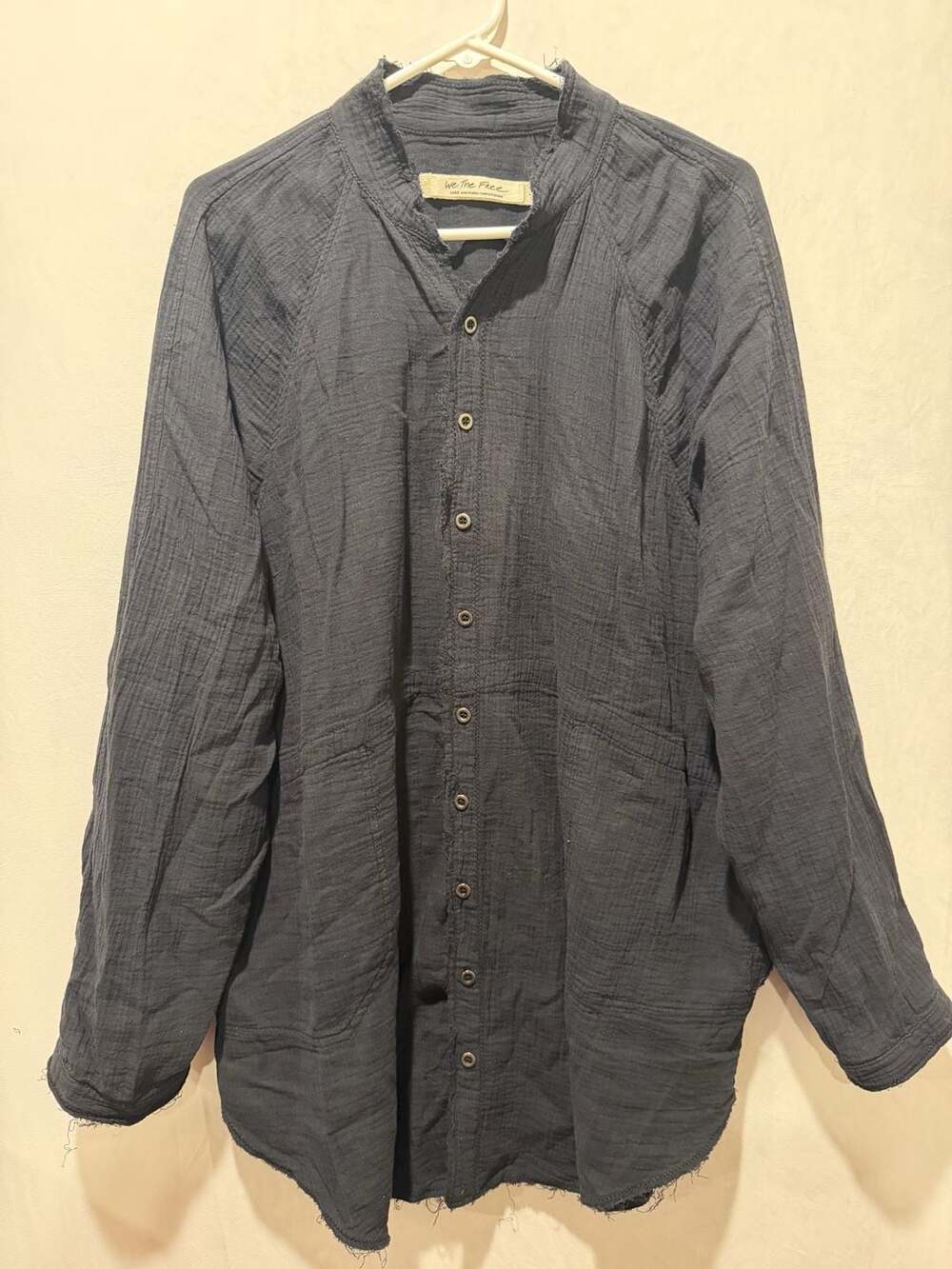 Free People We The Free Summer Daydream Gauze Button Down Shirt Size Large